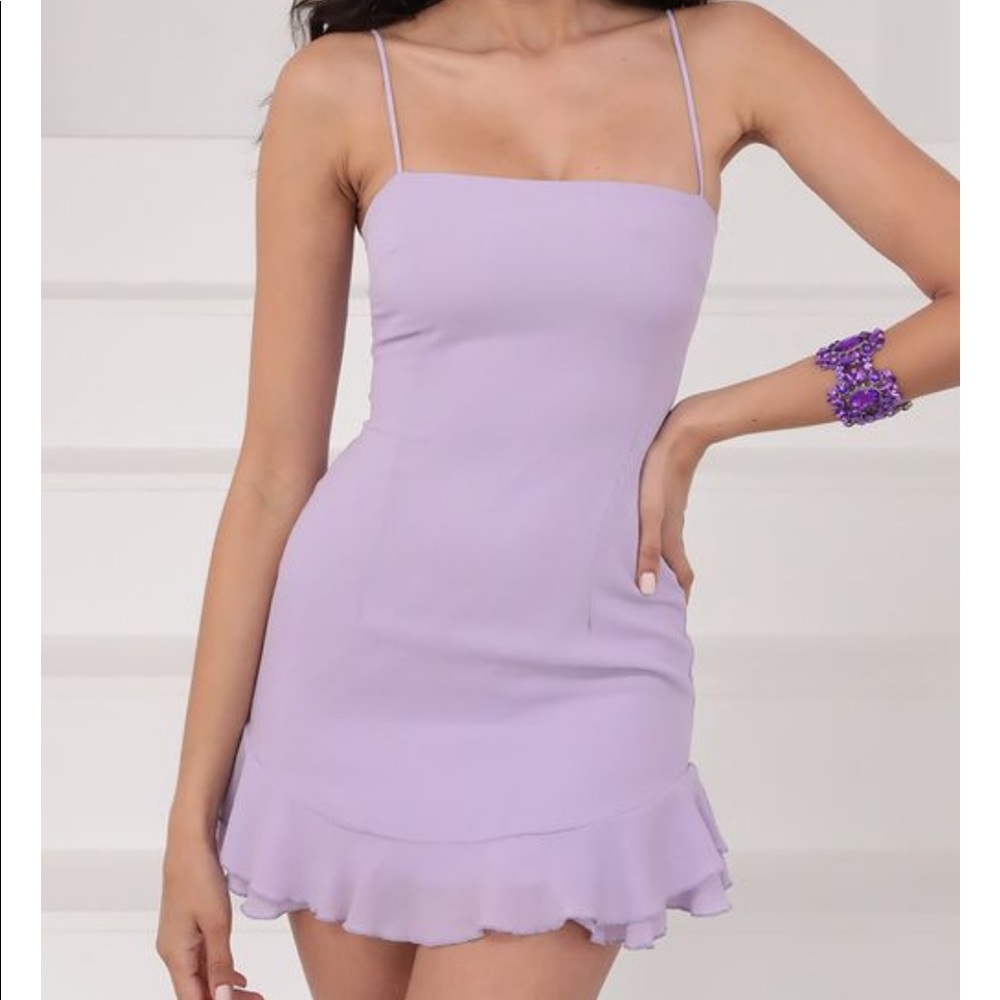 Lucy in the Sky Aubrey Ruffle Dress in Lavender